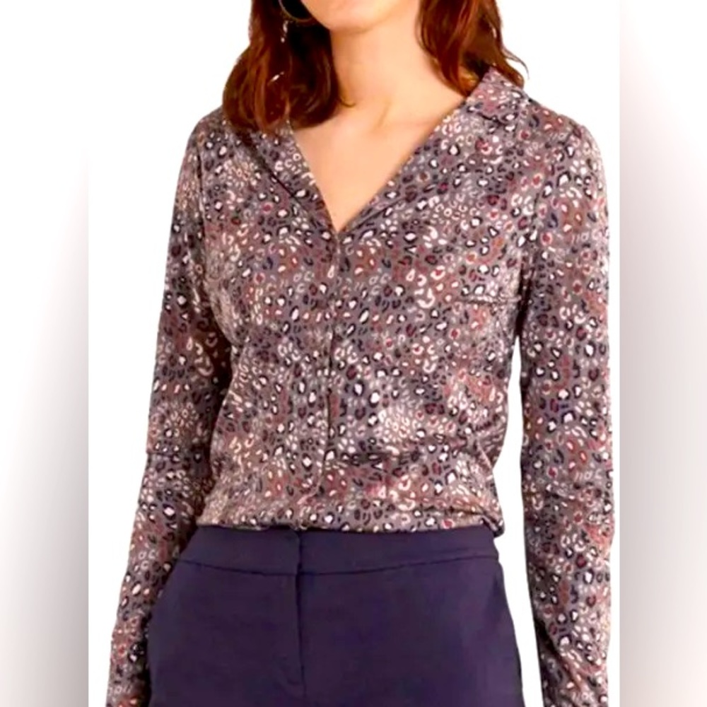 Boden Agnes Jersey Button Shirt, Sz 2